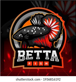 Betta fish mascot. esport logo design