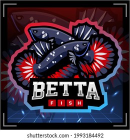 Betta fish mascot. esport logo design