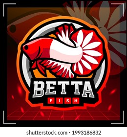 Betta fish mascot. esport logo design