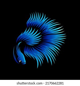 Betta Fish Mascot Modern Logo Design Vector Illustration