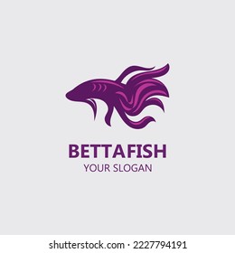 Betta fish modern logo style design vector image illustration 