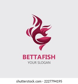 Diseño de imagen vectorial de diseño de logotipo moderno para peces Betta 