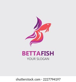 Betta fish modern logo style design vector image illustration 