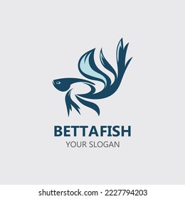 Betta fish modern logo style design vector image illustration 