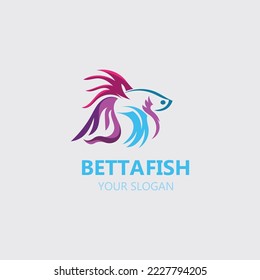 Betta fish modern logo style design vector image illustration 