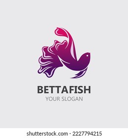 Betta Fisch Modernes Logo Design Vektorgrafik-Illustration 