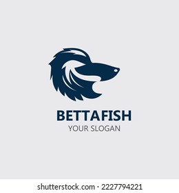 Betta fish modern logo style design vector image illustration 