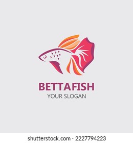Betta fish modern logo style design vector image illustration 