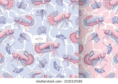betta fish pattern design template