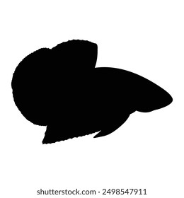 Betta fish silhouette vector design in black on a white background