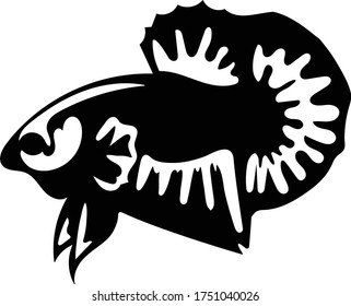 Ilustración vectorial de la silueta de peces Betta