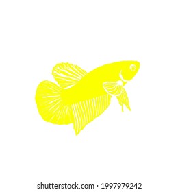 Betta fish silhouette vector image for editing posters, banners, photos, logos, and others.