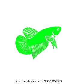 Betta fish silhouette vector image for editing posters, banners, photos, logos, and others.