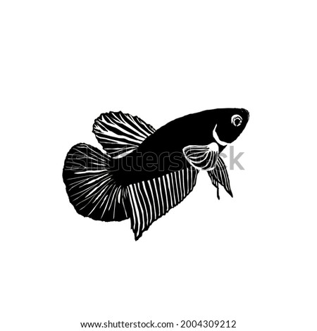 Betta fish silhouette vector image for editing posters, banners, photos, logos, and others.