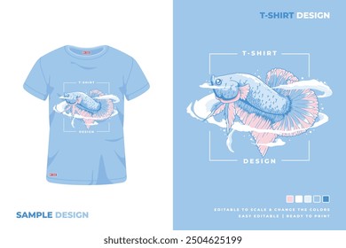 betta fish t shirt design