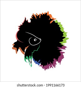 Betta fish vector design creative logo illustration