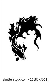 Betta Fish Vector Illustration. beautiful Fighting fish, Hand drawing Siamese fighting fish. silhouette isolate on white background