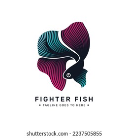 Betta fish vector illustration design , fighting fish logo design template