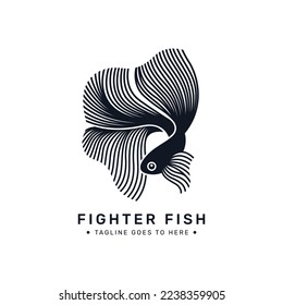 Betta fish vector illustration design , fighting fish logo design template