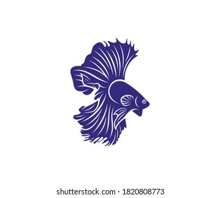 Betta fish vector illustration, fighting fish logo design template