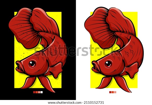 Betta Fish\
Vector Illustration. Betta small colorful, freshwater ray-finned\
fish realistic vector\
illustration
