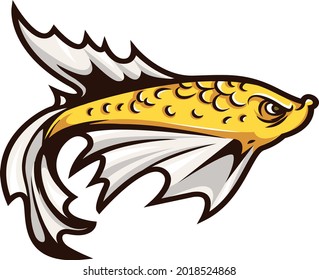 betta fish vector mascot. betta fish animal logo printable for t-shirt design