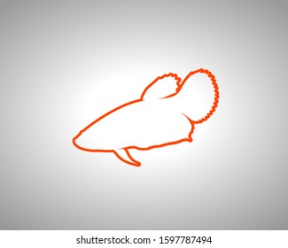 Betta Silhouette on White Background. Isolated Vector Animal Template for Logo Company, Icon, Symbol etc
