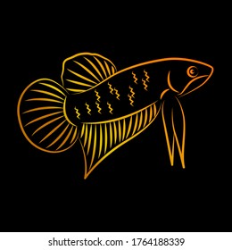 Betta Wild Line Art Minimalist Vector