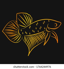 Betta Wild Line Art Minimalist Vector