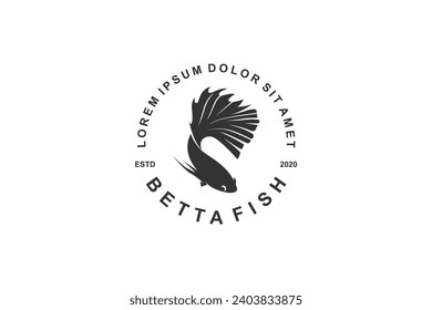 Bettafish silhouette beautiful fish farm