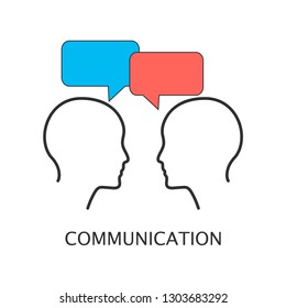 Better communication flat vector icon that shows concept such as chat, meeting, dialogue, sharing, can be use for personal or commercial