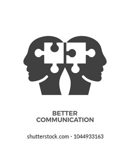 Better Communication Glyph Vector Icon Isolated on the White Background.