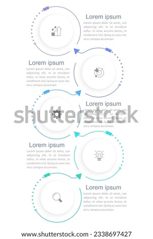 Better company indicators infographic chart design template. Editable infochart with icons. Instructional graphics with 5 step sequence. Visual data presentation. Arial, Merriweather Sans fonts used