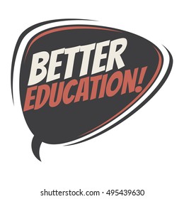 better education retro speech balloon