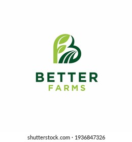 Better Farm logo with letter B and letter F concept