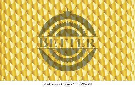 Better golden emblem. Scales pattern. Vector Illustration. Detailed.