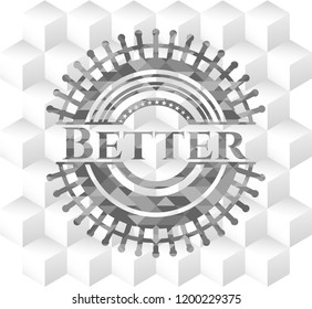 Better grey emblem with cube white background
