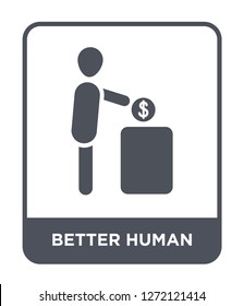 better human icon vector on white background, better human trendy filled icons from Feelings collection, better human simple element illustration
