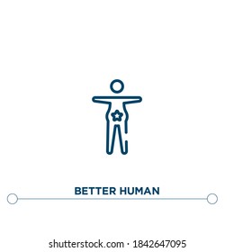 better human outline vector icon. simple element illustration. better human outline icon from editable feelings concept. can be used for web and mobile

