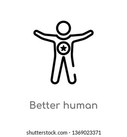 Better Human Vector Line Icon. Simple Element Illustration. Better Human Outline Icon From Feelings Concept. Can Be Used For Web And Mobile