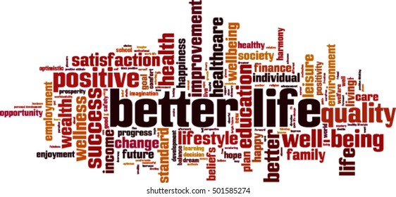 Better life word cloud concept. Vector illustration