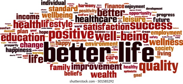 Better life word cloud concept. Vector illustration