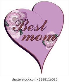 better mom. heart with bouquet of pretty flowers