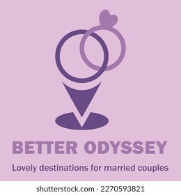 The "Better Odyssey" logo is designed to represent a romantic journey for married couples. The use of purple color in the logo creates a sense of romance, luxury, and sophistication.