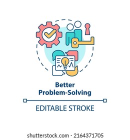Better problem-solving concept icon. Workplace diversity advantage abstract idea thin line illustration. Brainstorming. Isolated outline drawing. Editable stroke. Arial, Myriad Pro-Bold fonts used