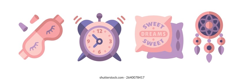 Better Sleep Item and Bedtime Elements Vector Set
