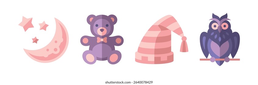 Better Sleep Item and Bedtime Elements Vector Set