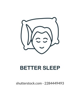 Better Sleep line icon. Simple element from yoga collection. Creative Better Sleep outline icon for web design, templates, infographics and more