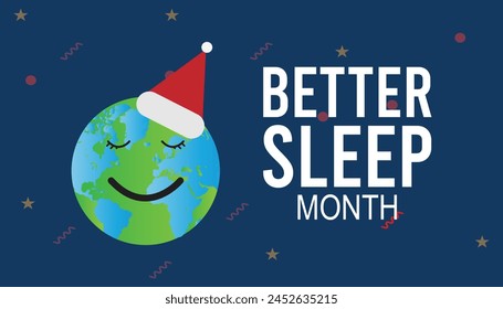 Better Sleep Month observed every year in May. Template for background, banner, card, poster with text inscription.