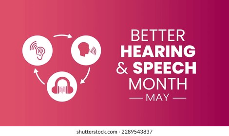 Better Speech and Hearing Month background or banner design template celebrate in may. Better Hearing and Speech Month background